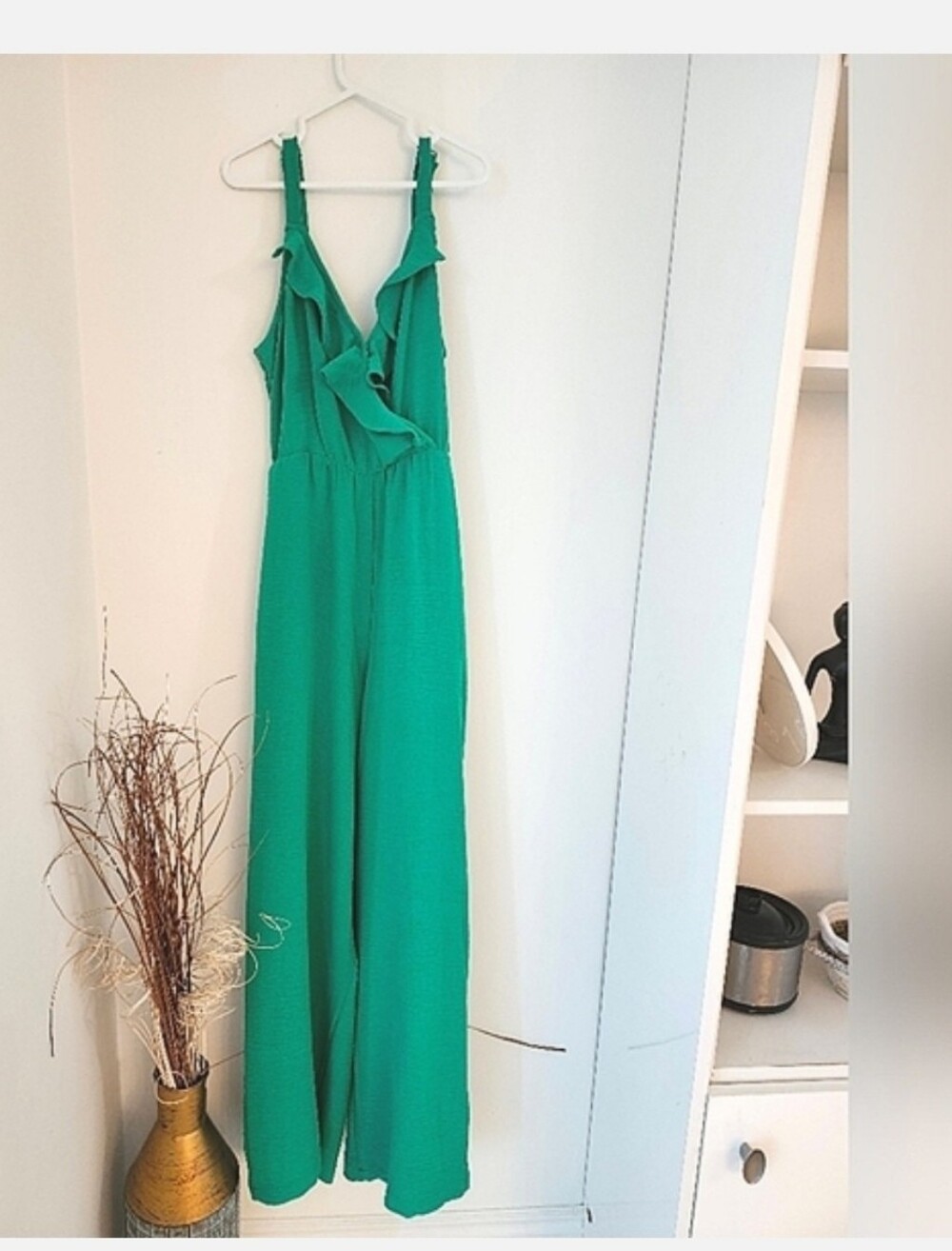 Petite Short Vibrant Green Summer Jumpsuit, fits xs-small